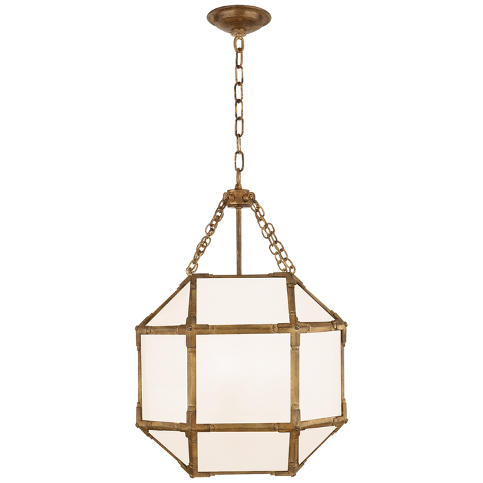 Morris Small Lantern Brass with White Glass