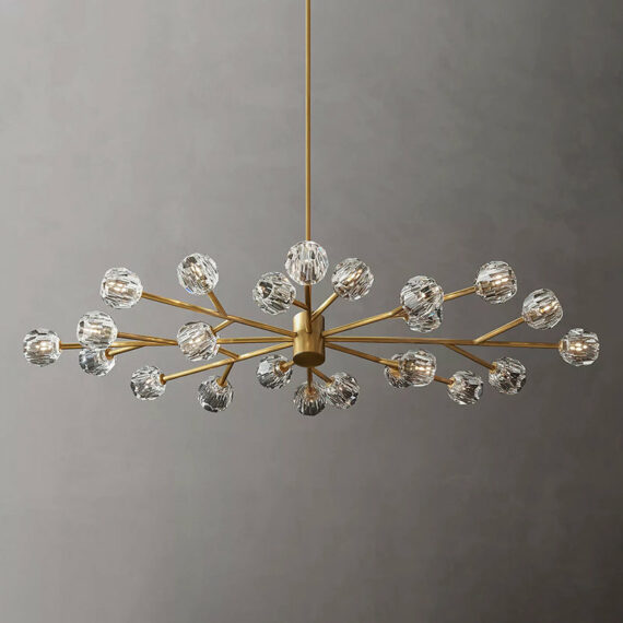 Bille De Crystal Ball Oval Chandelier 72″ 24-Lights