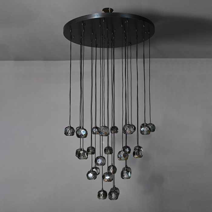 Bille De Crystal Round Cluster Chandelier 30"