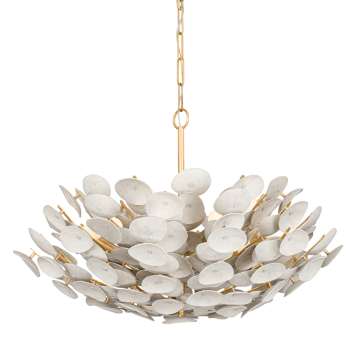 Aimi 9 Vintage Gold Leaf Chandelier Ceiling Light