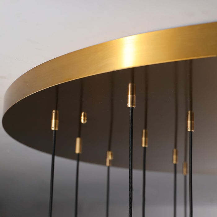 Raindrop Glass Round Chandelier 36"