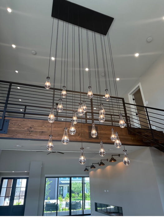 Raindrop Glass Linear Chandelier 64”(customized size)