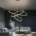 Amina Gold Multi Rings Chandelier for Lobby Villa