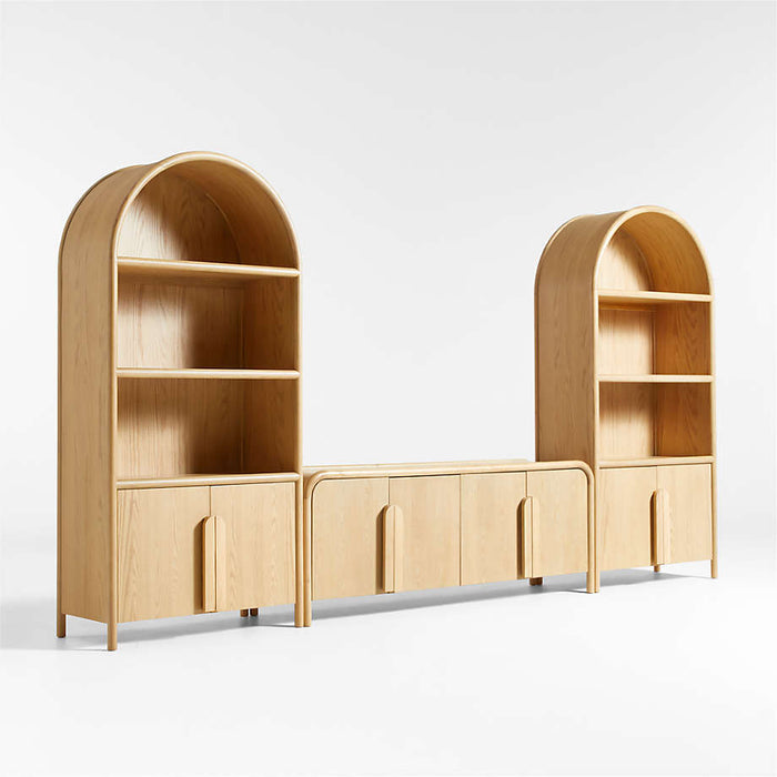 Annie 149" Natural Wood Storage Media Console