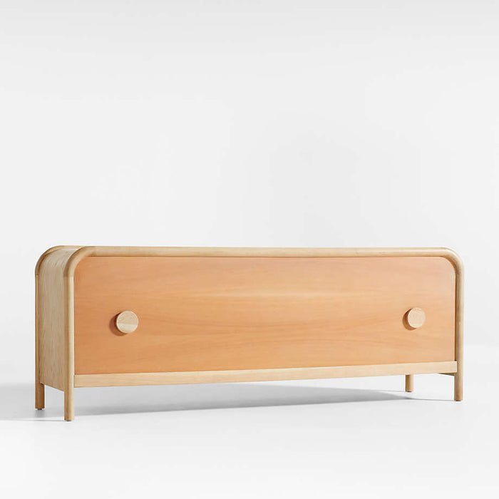 Annie 149" Natural Wood Storage Media Console