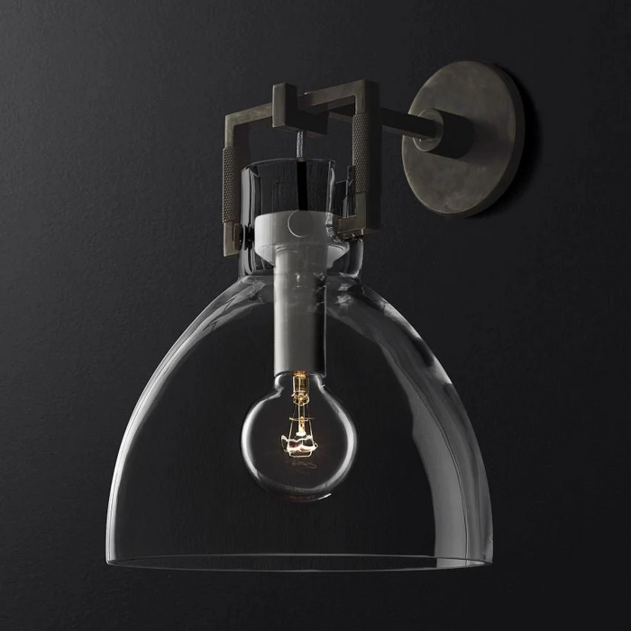 Machinist Glass Sconce