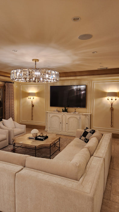 (cusromze 24"）Harlow Multicurve Crystal Round Chandelier