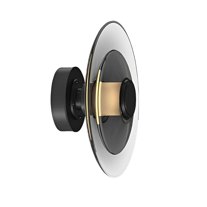Nordic Double Layer Round Glass Electroplated Metal LED Wall Lights