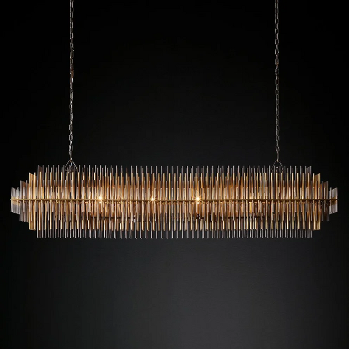 Emile Industrial Wind Rectangular Chandelier 54"