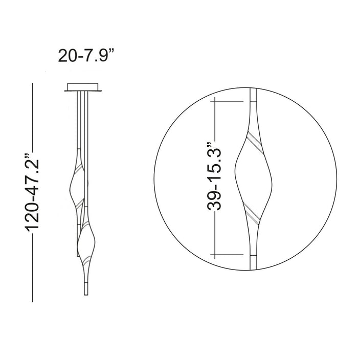 Pezzo 2-light pendant