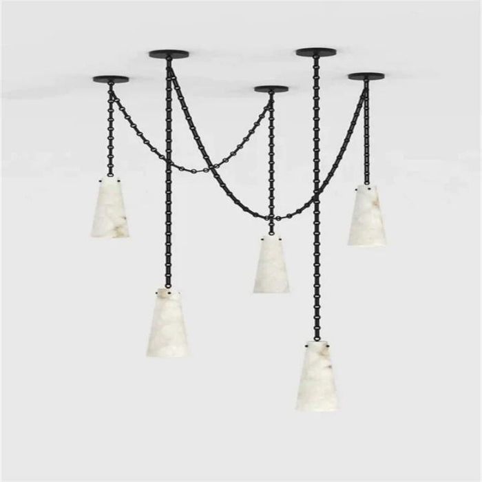 Charlene Marble Modern 5-Light Chandelier( customize one plate/25' hanging height)