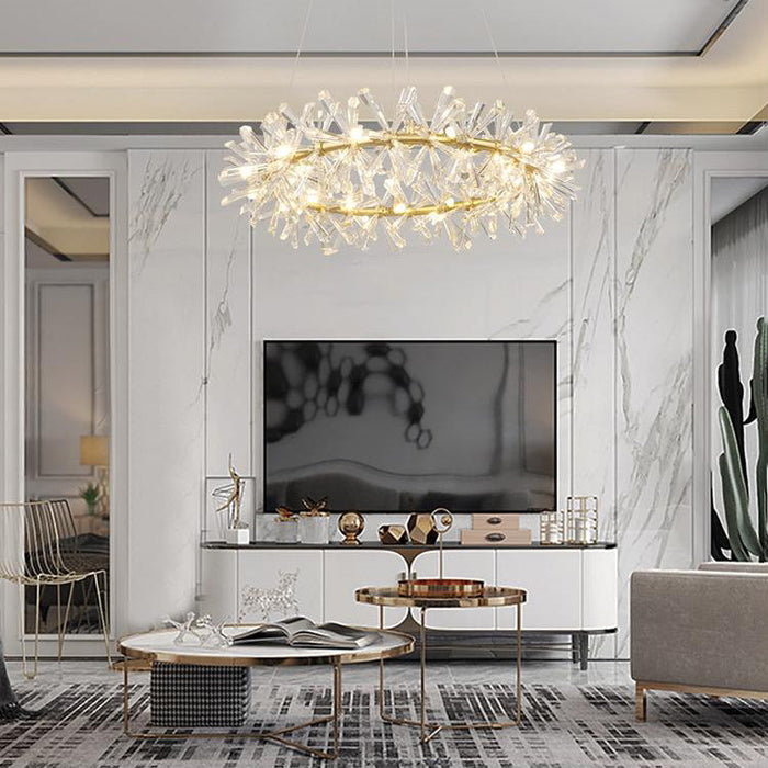 Kylia 2 Tier Ring Crystal Chandelier 72”