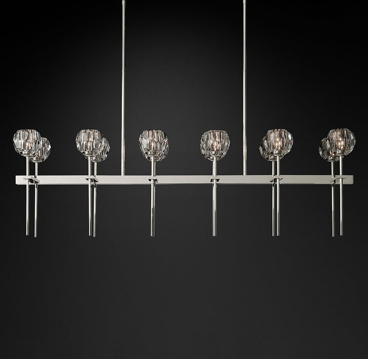 Bille De Crystal Ball Double Linear Chandelier 60"